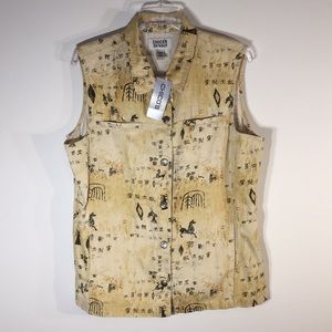 Chico's Design Sleeveless Shirt Vest